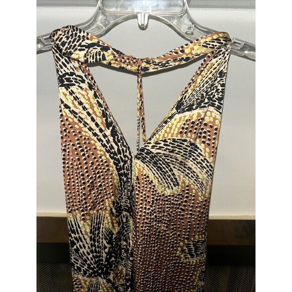 Women’s Small Nic+Zoe Dotty Palms Halter Dress In Neutral Multicolor New - Picture 2 of 6